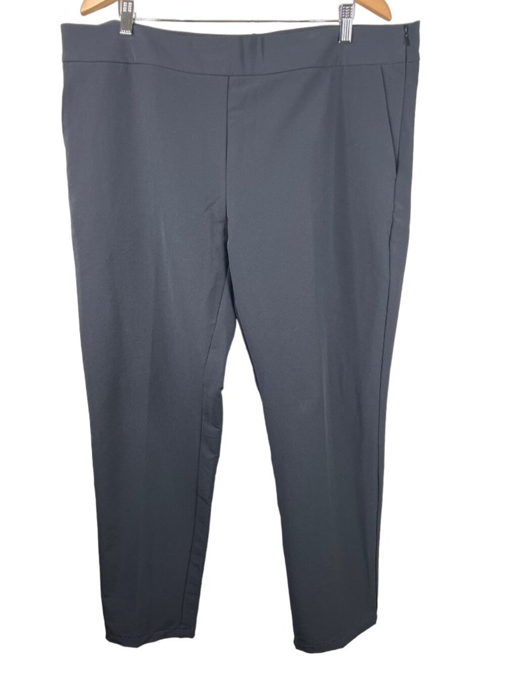 Betabrand Pants Size 2XL Flat Front Trouser Pants Polyester Blend Black Career